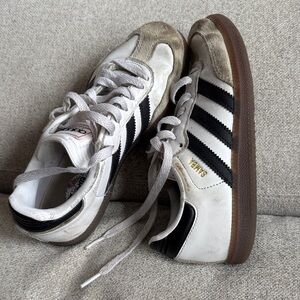 Adidas Samba Sneakers in White with Black Stripes